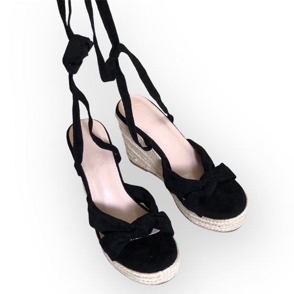 Rilista Womens Platform Sandals Lace Up Bow Knot Front Tie Leg - Picture 3 of 4